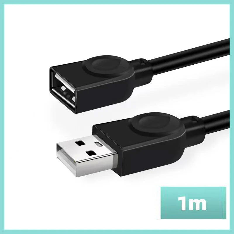 USB Extension Cable 2.0 A Male to Female Long Data Cord Black