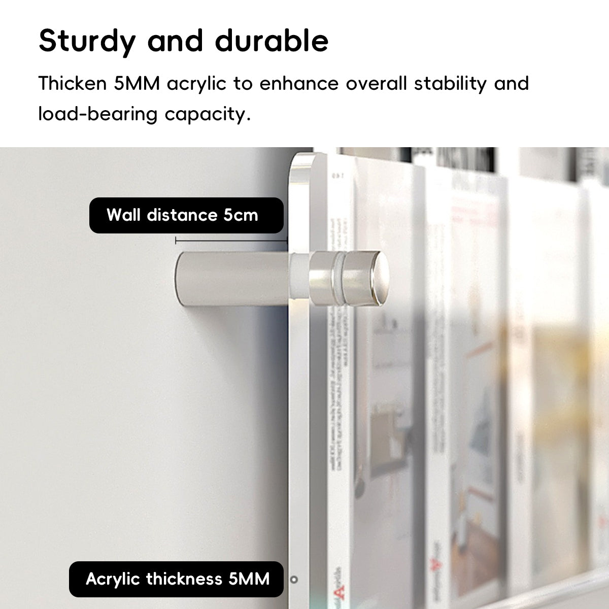 Wall-Mount Acrylic Storage Rack Floating Shelf