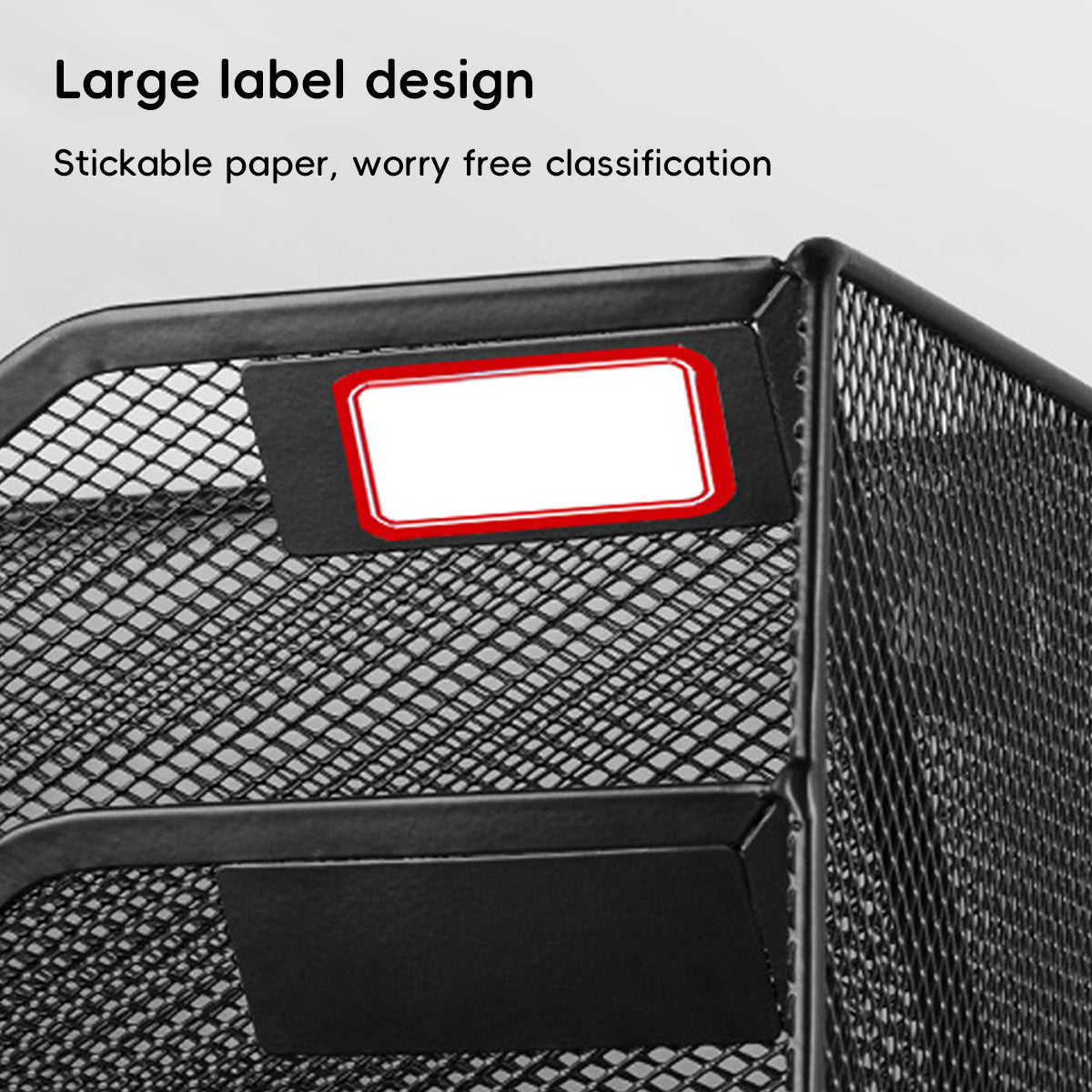 Wall-Mounted 5-Tier Metal Mesh File Organiser Rack