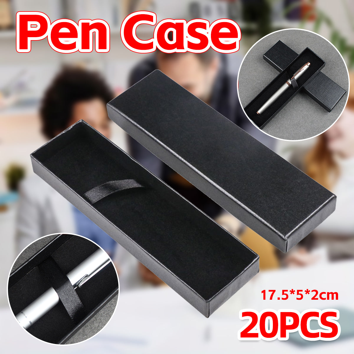 20pcs Clamshell Pen Cases with Velvet Lining