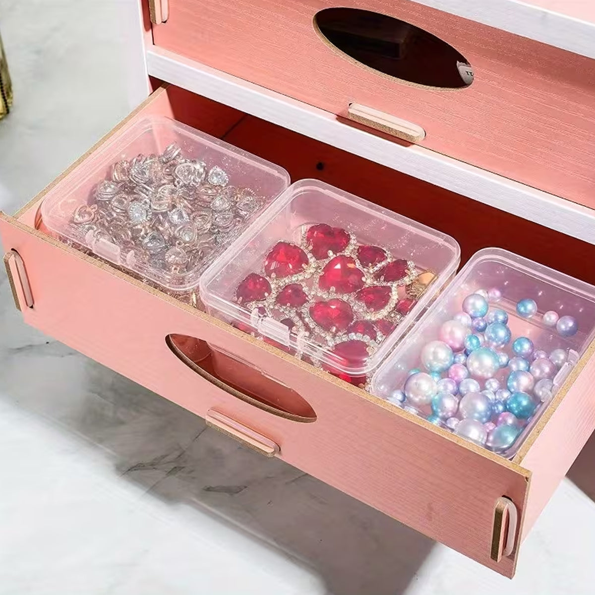 10pcs Mini Clear Plastic Boxes with Snap Lids