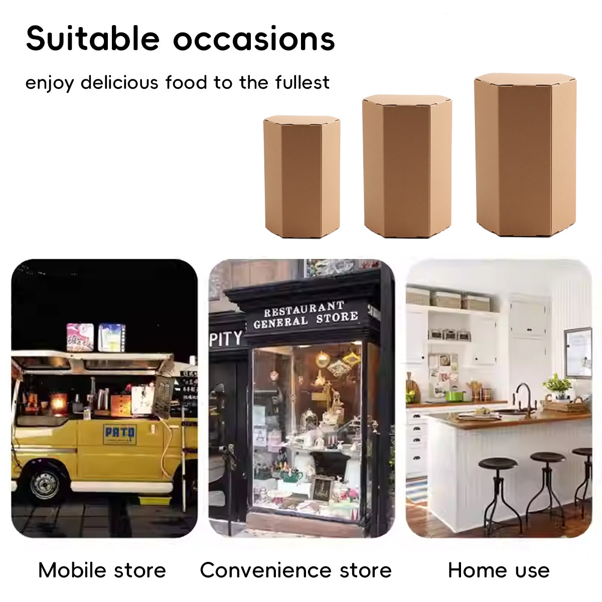 20pcs Kraft Paper Hexagon Gift Boxes for Parties