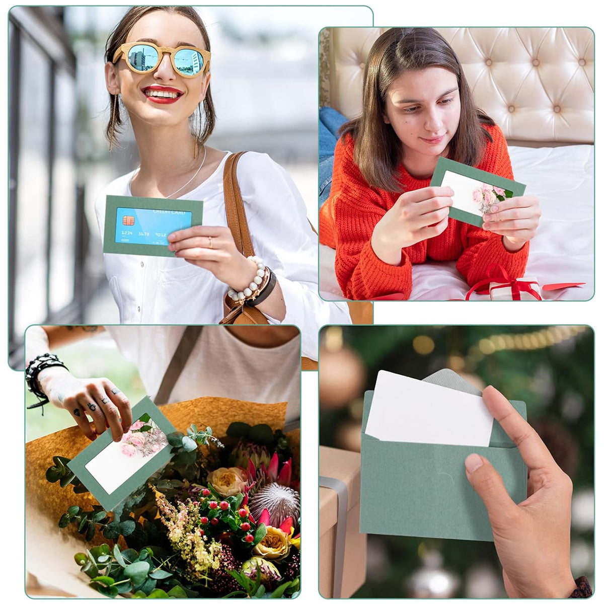 100 Pcs Kraft Window Envelopes Self-Seal