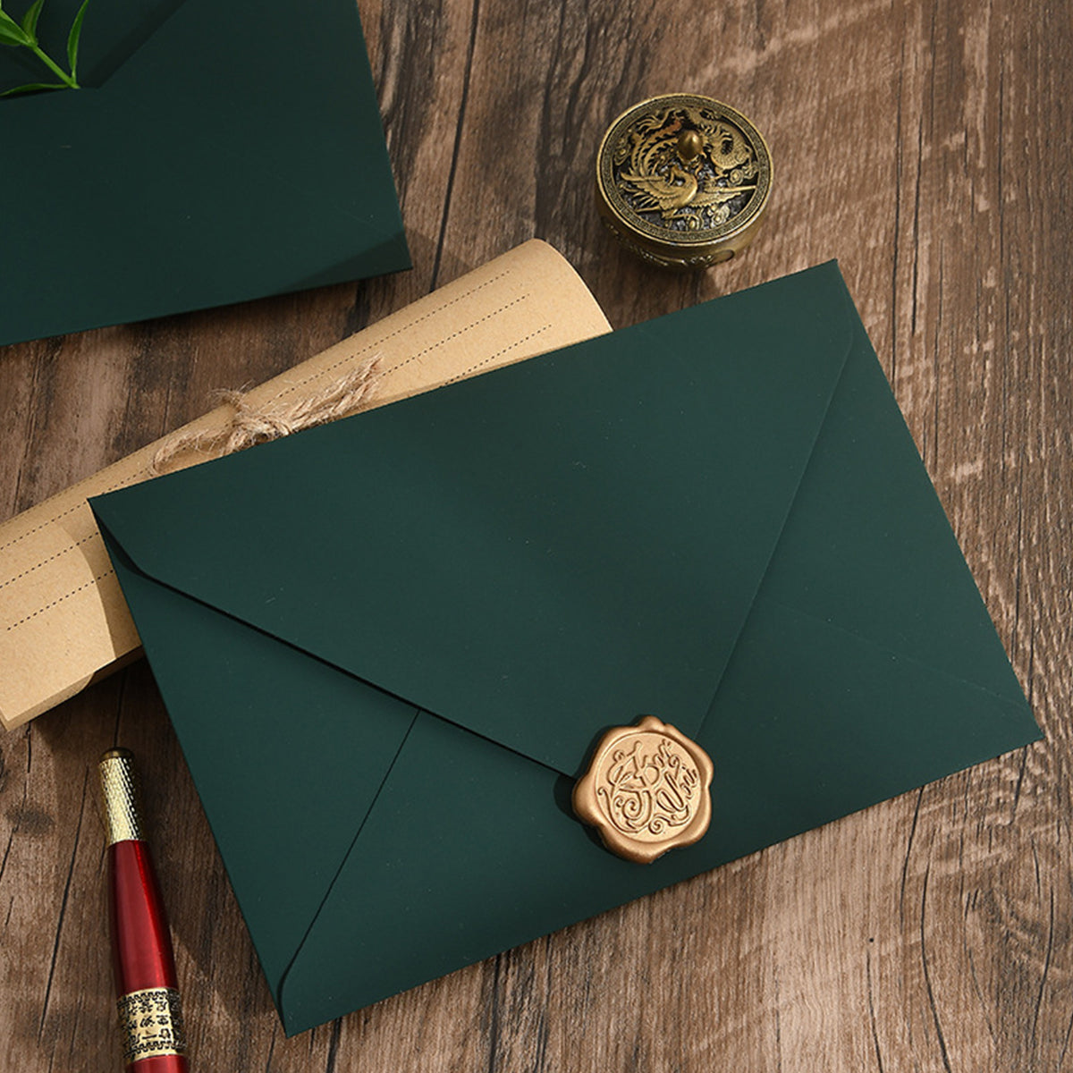 30 Pcs Dark Green Envelopes 200gsm for Invitations
