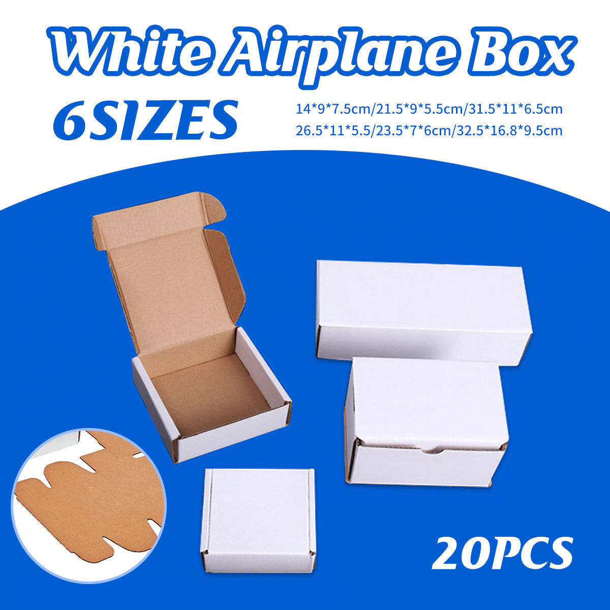 20 Pcs Corrugated Cardboard Shipping Boxes E-Flute