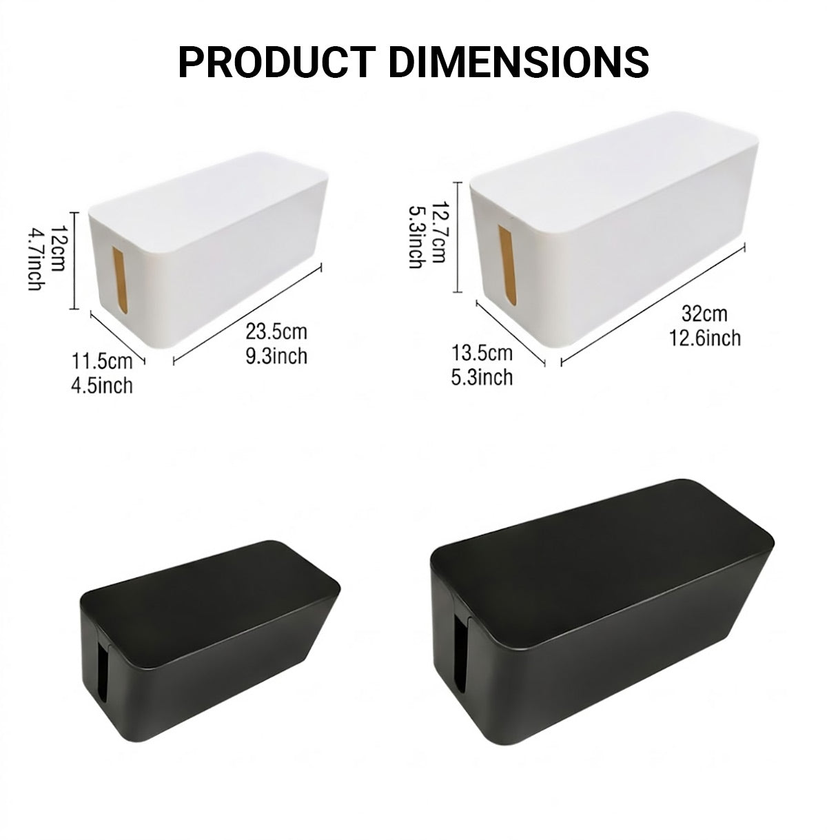 Cable Management Box for Power Strips and Cords