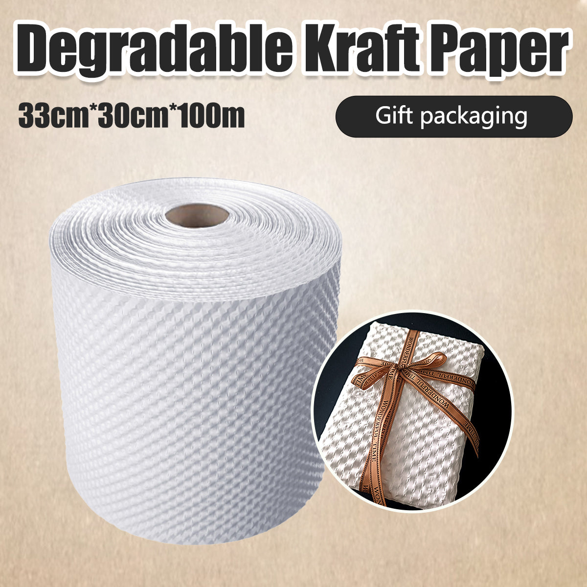 White Kraft Bubble Paper Roll Gift Wrapping