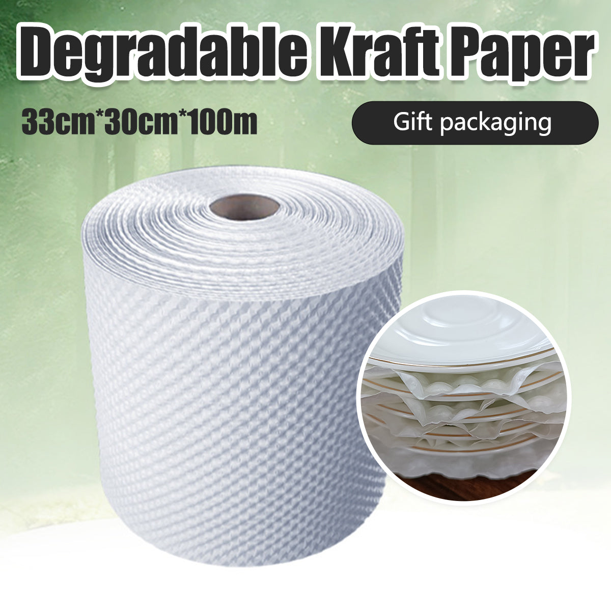 White Kraft Bubble Paper Roll Gift Wrapping