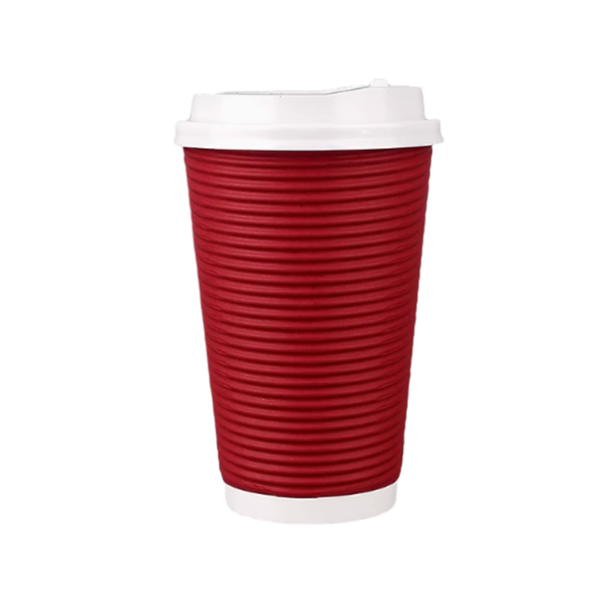 50 Sets Corrugated Paper Cups with Lids 4 Sizes