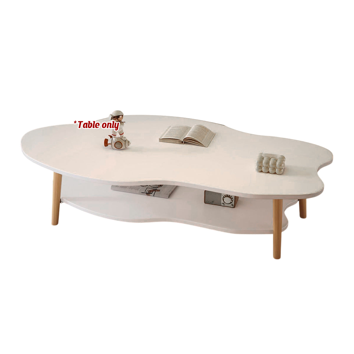 Double-Tiered Coffee Table with Organic Shape