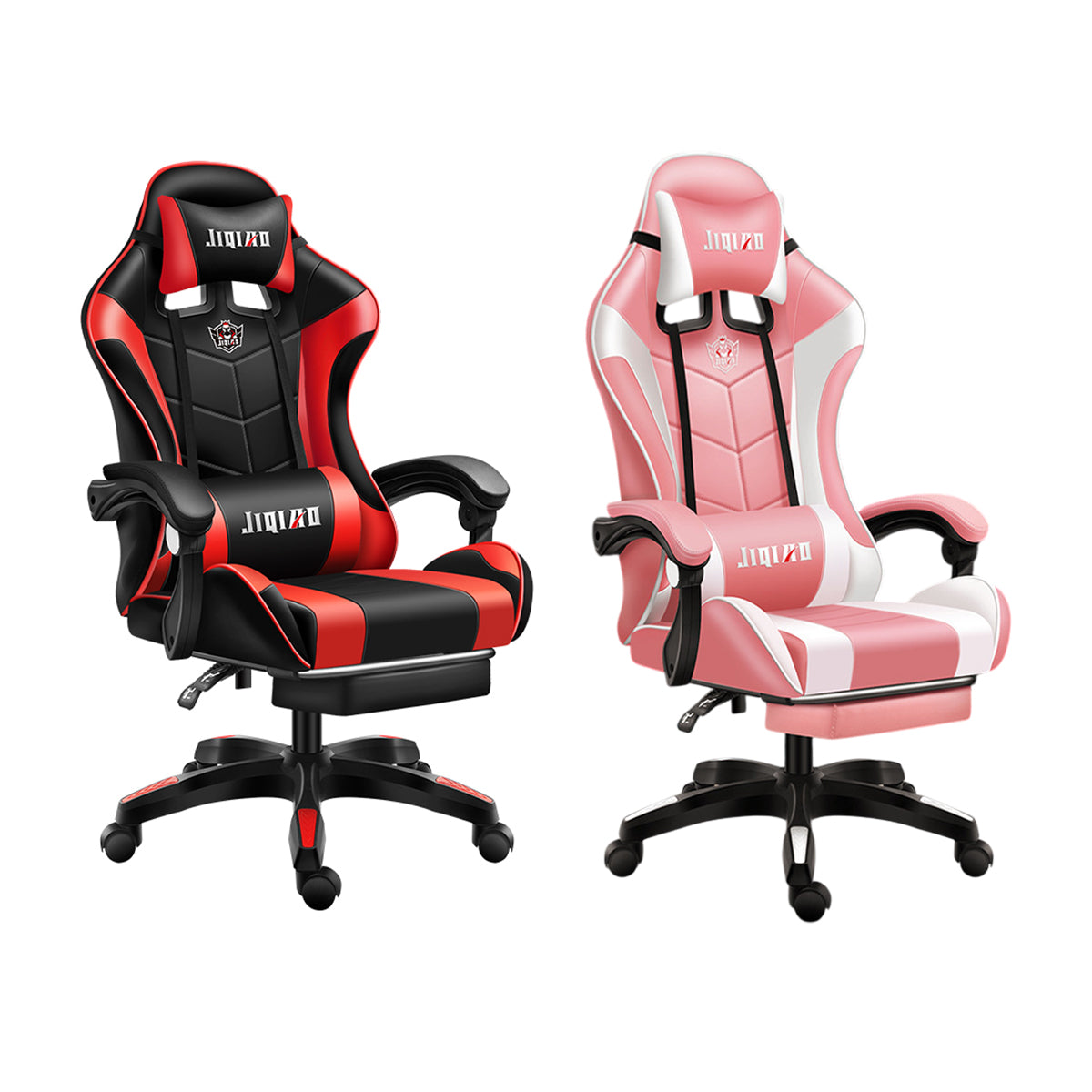 Ergonomic High-Back Gaming Chair Lumbar Headrest