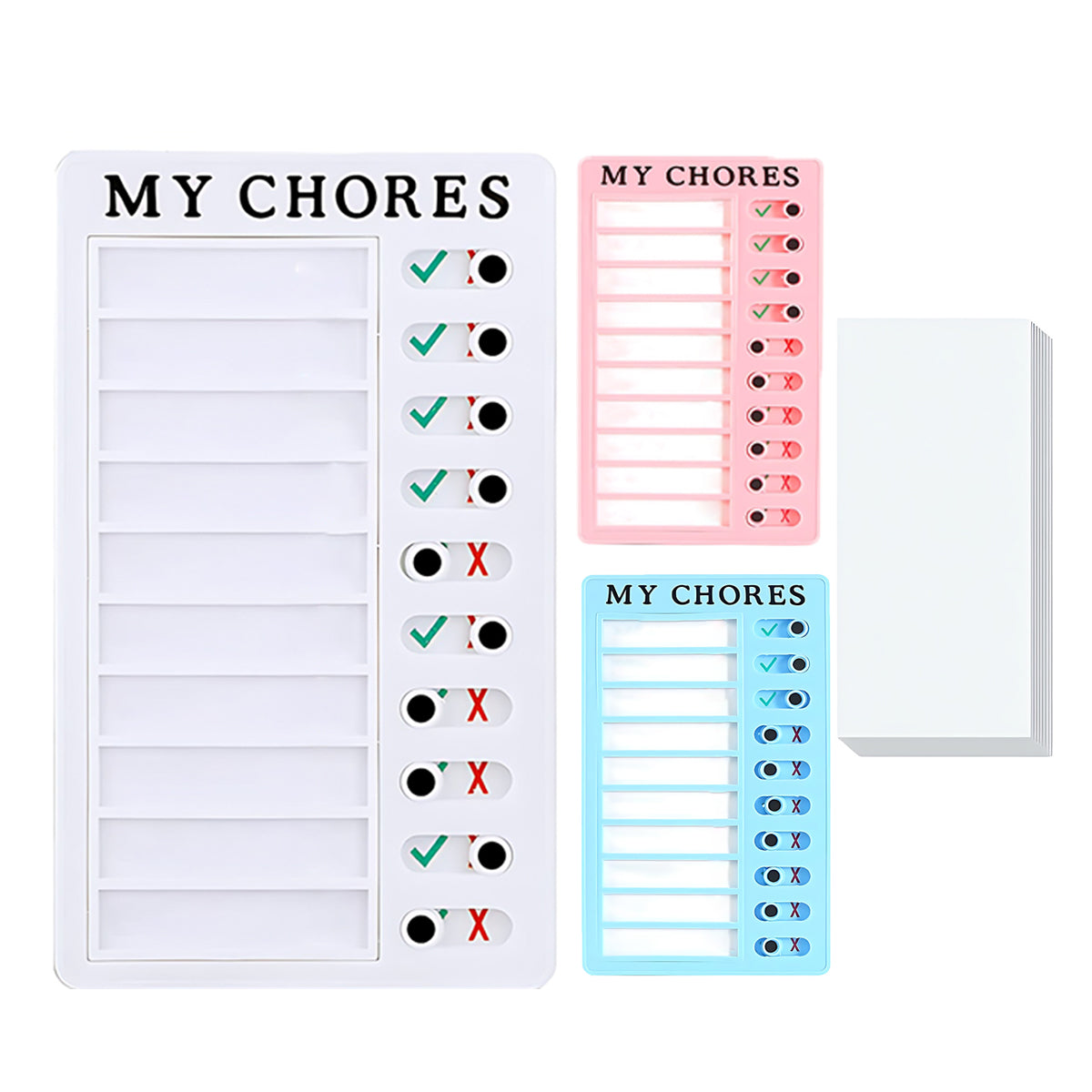 Memo Plastic Board with Slider Checklist for Home or Office