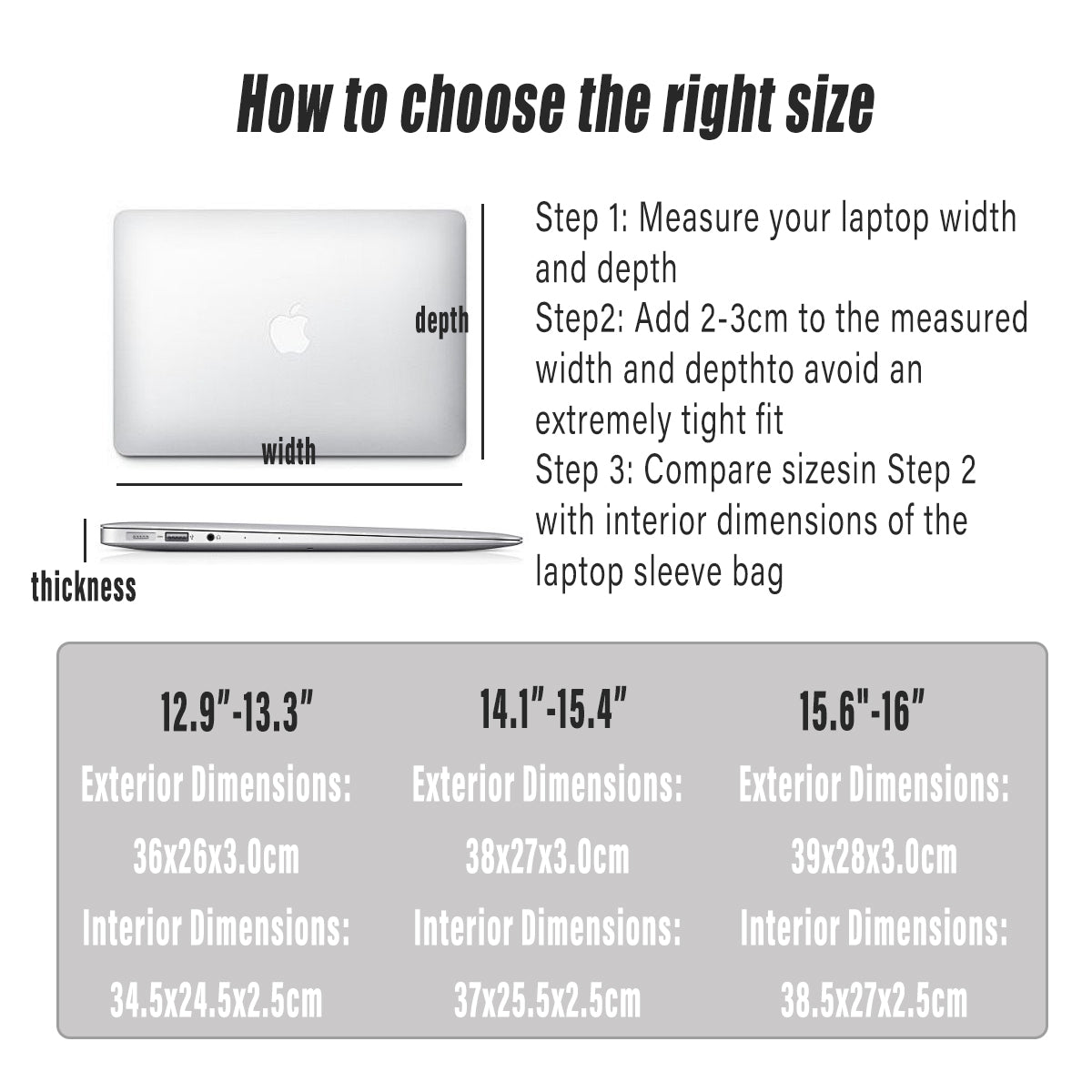 Laptop Sleeve Travel Bag Carry Case for MacBook Air Pro 13" 15.6"  Lenovo Dell