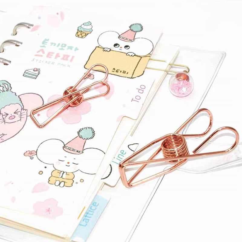 10 Pcs Spring Paperclips 33/55 mm Assorted Colours