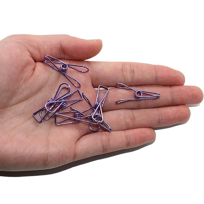 10 Pcs Spring Paperclips 33/55 mm Assorted Colours