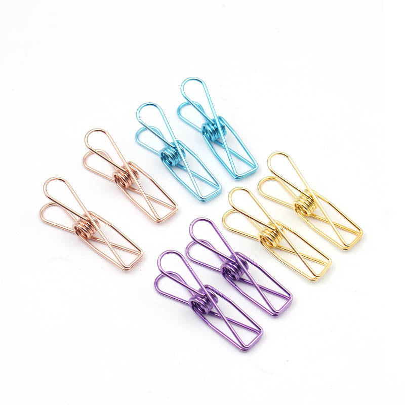 10 Pcs Spring Paperclips 33/55 mm Assorted Colours