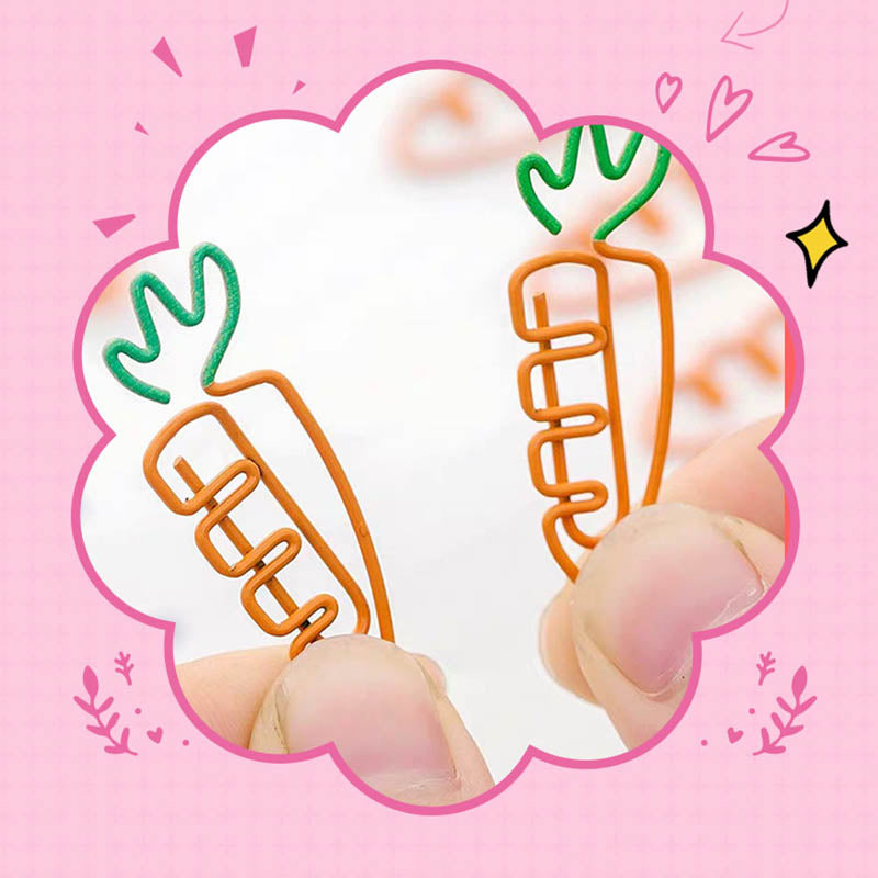 10 Pcs Fruit Shape Paper Clips Colorful Bookmark Office Set