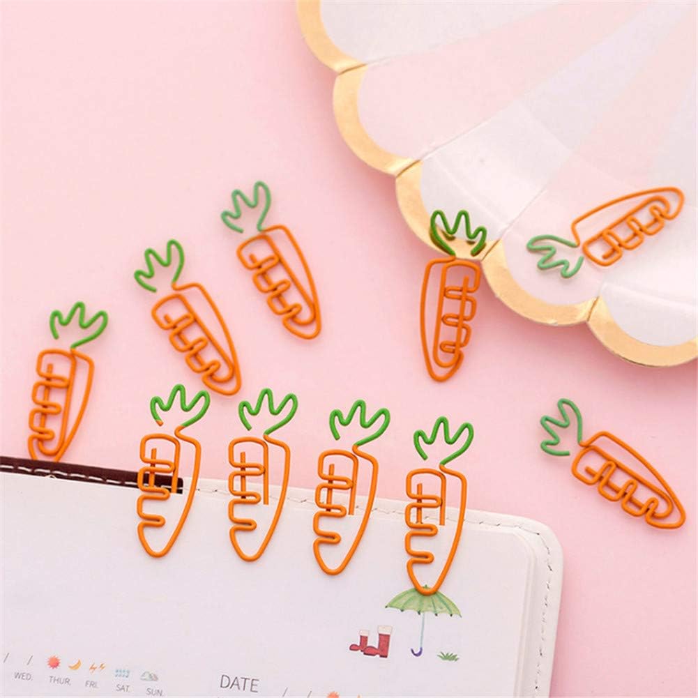 10 Pcs Fruit Shape Paper Clips Colorful Bookmark Office Set