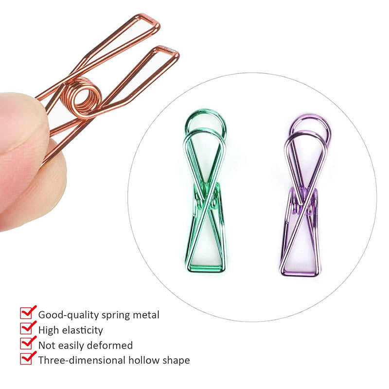 10 Pcs Spring Paperclips 33/55 mm Assorted Colours