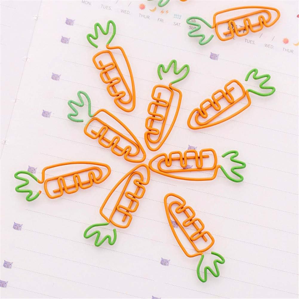 10 Pcs Fruit Shape Paper Clips Colorful Bookmark Office Set