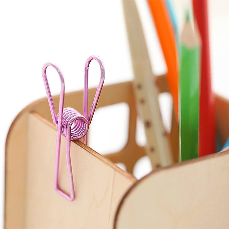 10 Pcs Spring Paperclips 33/55 mm Assorted Colours