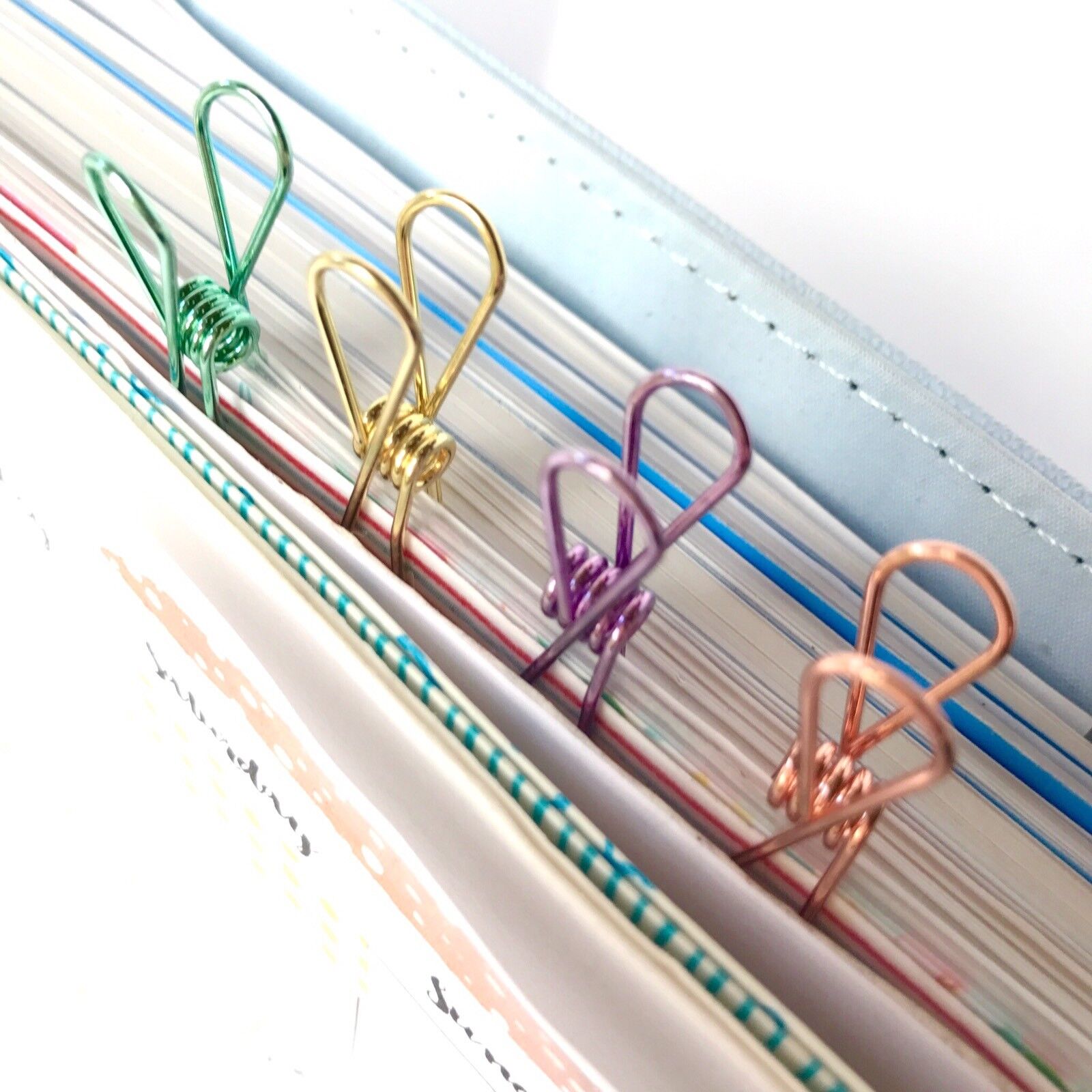 10 Pcs Spring Paperclips 33/55 mm Assorted Colours
