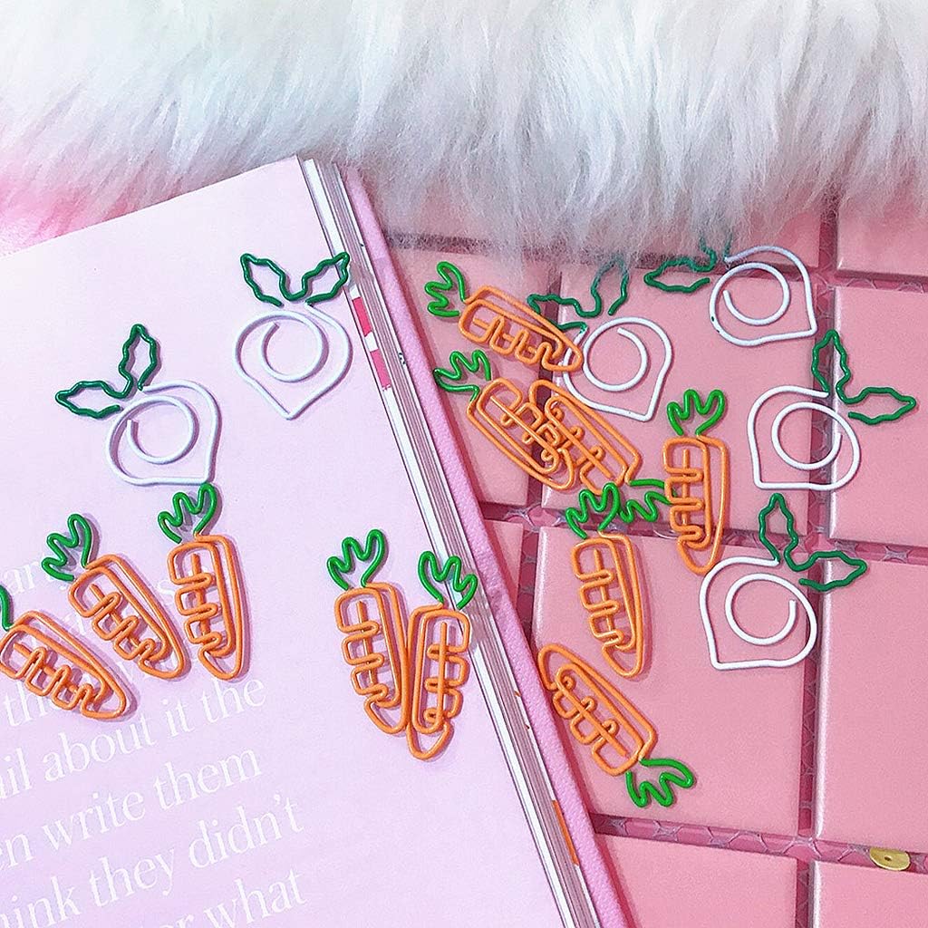 10 Pcs Fruit Shape Paper Clips Colorful Bookmark Office Set