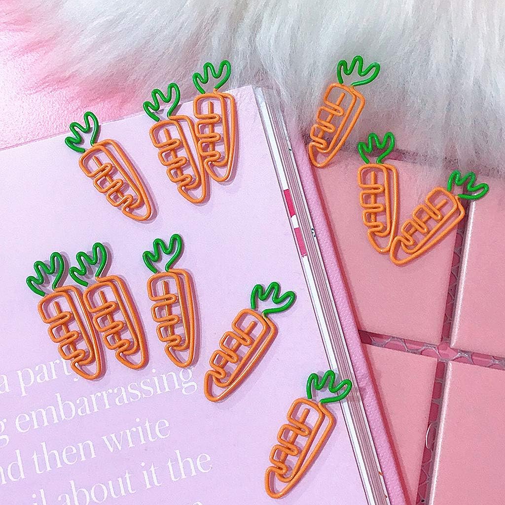 10 Pcs Fruit Shape Paper Clips Colorful Bookmark Office Set