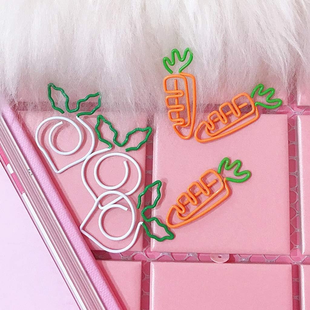 10 Pcs Fruit Shape Paper Clips Colorful Bookmark Office Set
