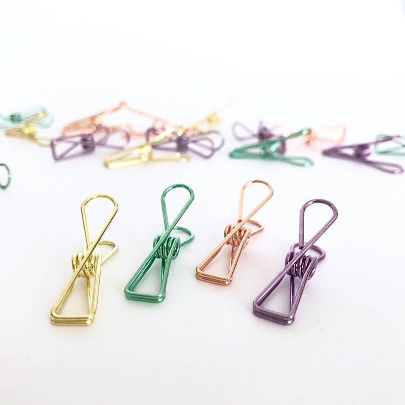 10 Pcs Spring Paperclips 33/55 mm Assorted Colours