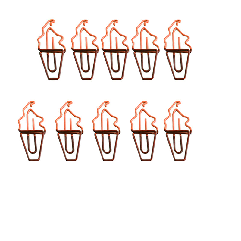 10 Pcs Fruit Shape Paper Clips Colorful Bookmark Office Set