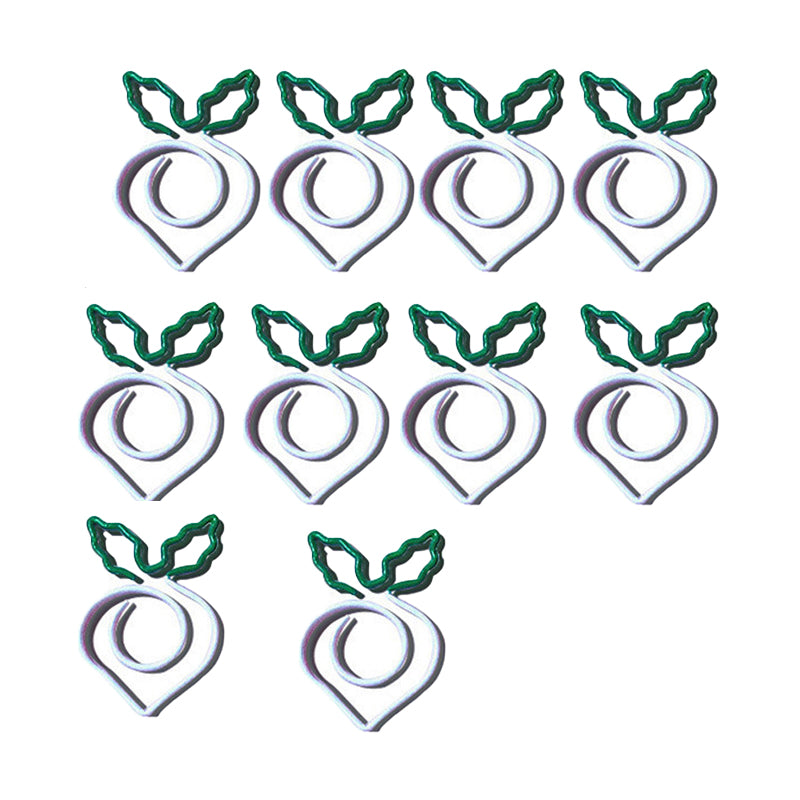 10 Pcs Fruit Shape Paper Clips Colorful Bookmark Office Set