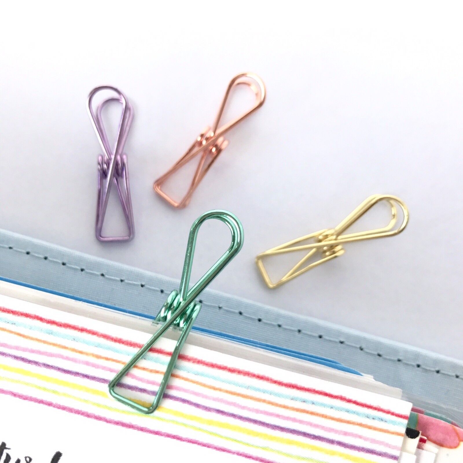 10 Pcs Spring Paperclips 33/55 mm Assorted Colours