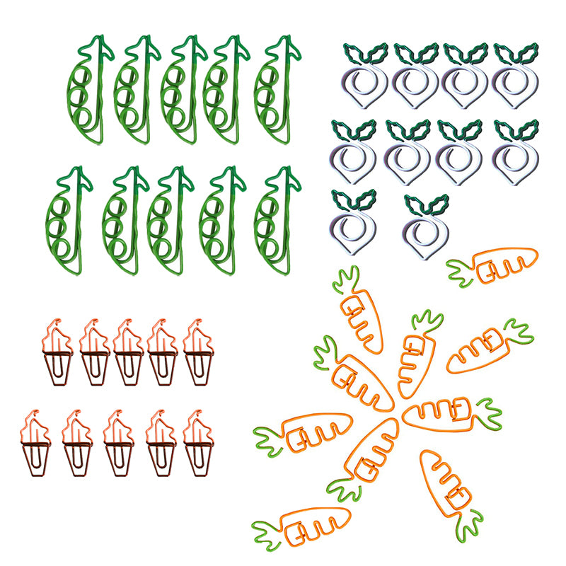 10 Pcs Fruit Shape Paper Clips Colorful Bookmark Office Set