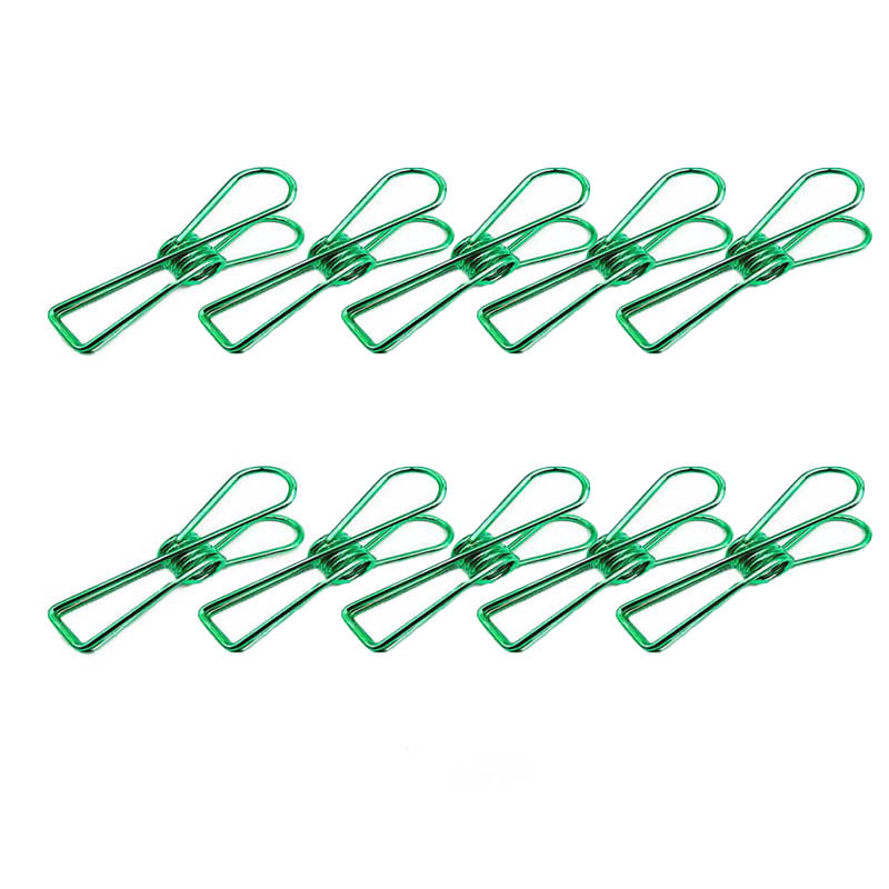 10 Pcs Spring Paperclips 33/55 mm Assorted Colours