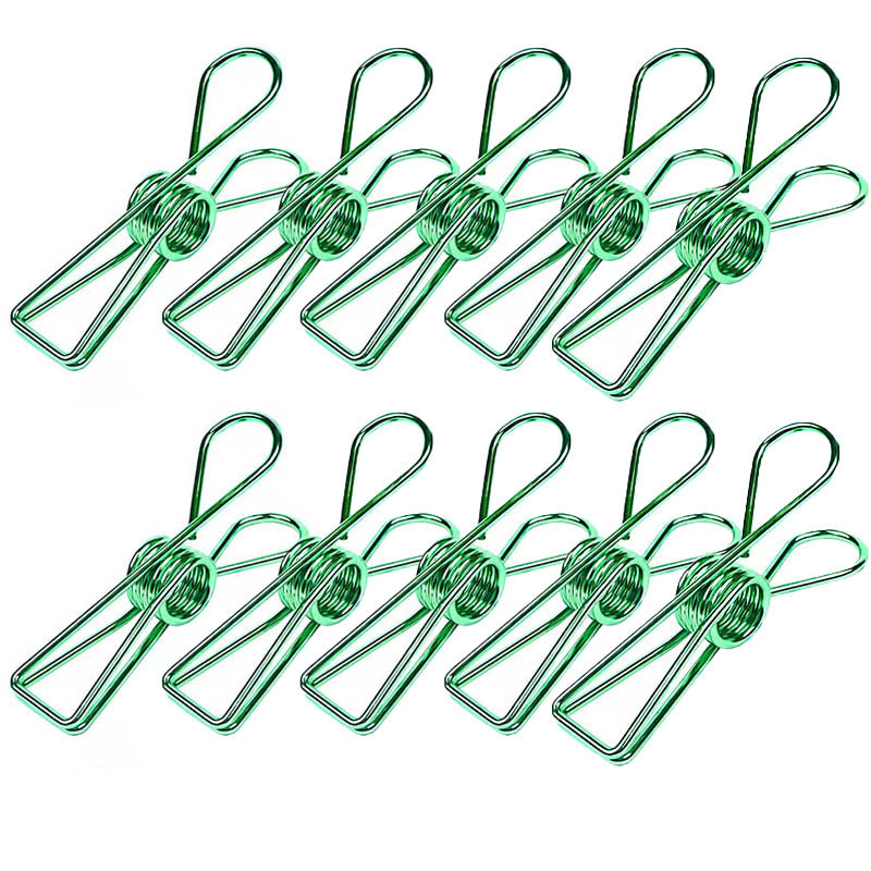 10 Pcs Spring Paperclips 33/55 mm Assorted Colours