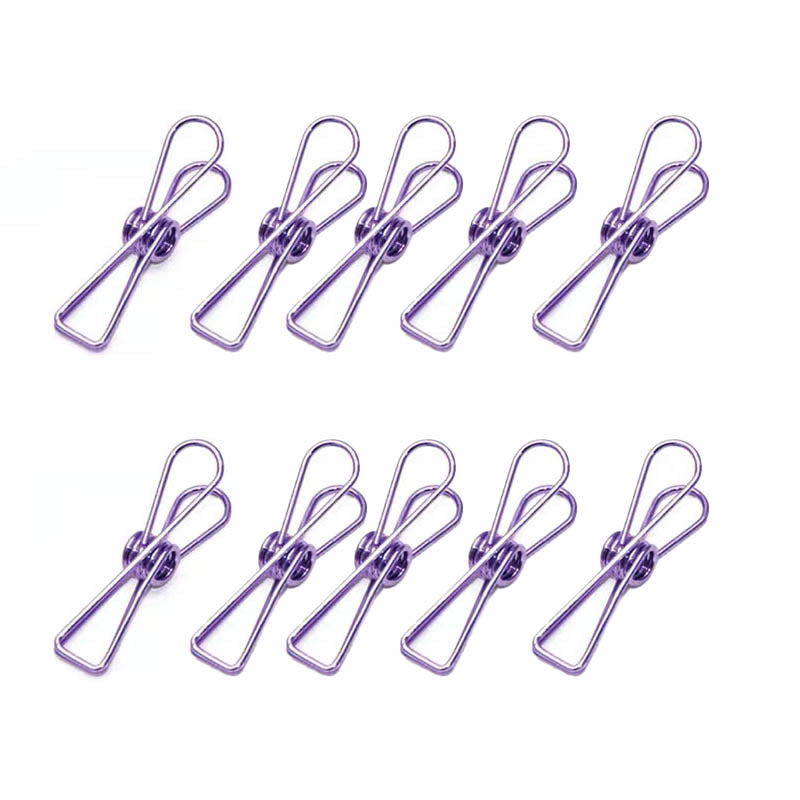 10 Pcs Spring Paperclips 33/55 mm Assorted Colours