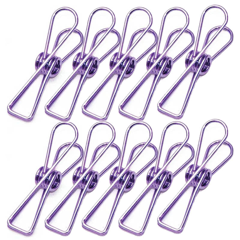 10 Pcs Spring Paperclips 33/55 mm Assorted Colours