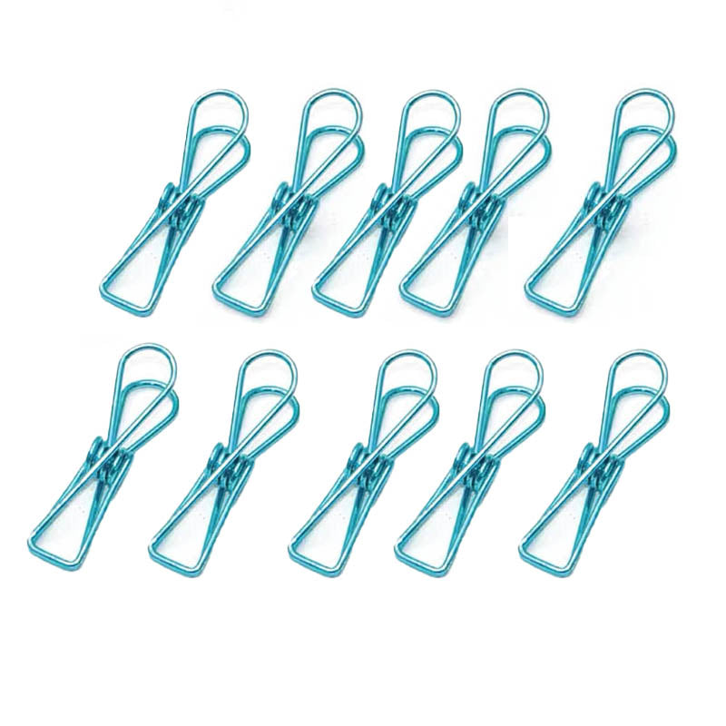 10 Pcs Spring Paperclips 33/55 mm Assorted Colours