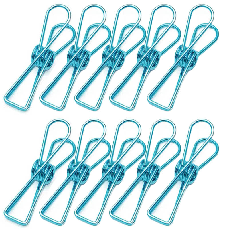 10 Pcs Spring Paperclips 33/55 mm Assorted Colours