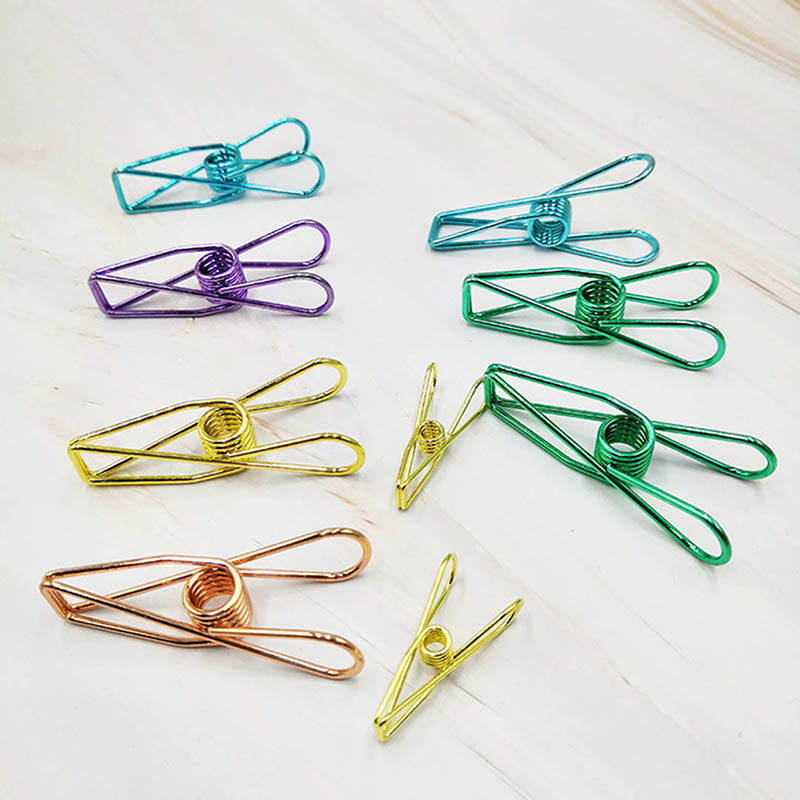 10 Pcs Spring Paperclips 33/55 mm Assorted Colours