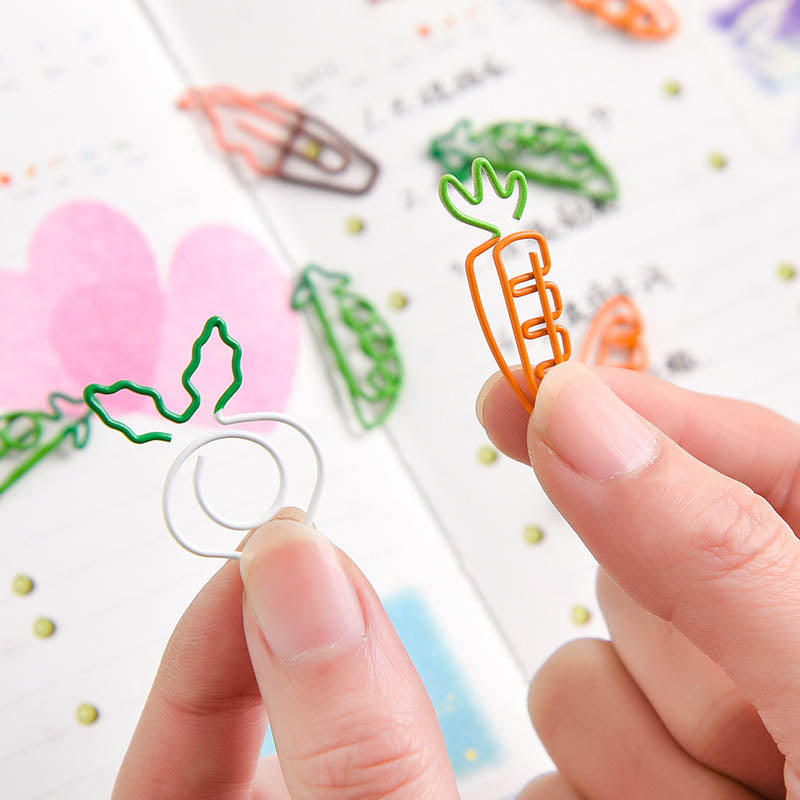 10 Pcs Fruit Shape Paper Clips Colorful Bookmark Office Set