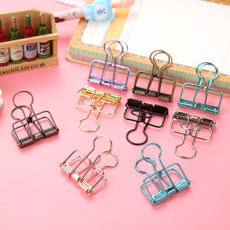 Hollow Swallowtail Metal Binder Clips Bookmark Style in 8 Colours
