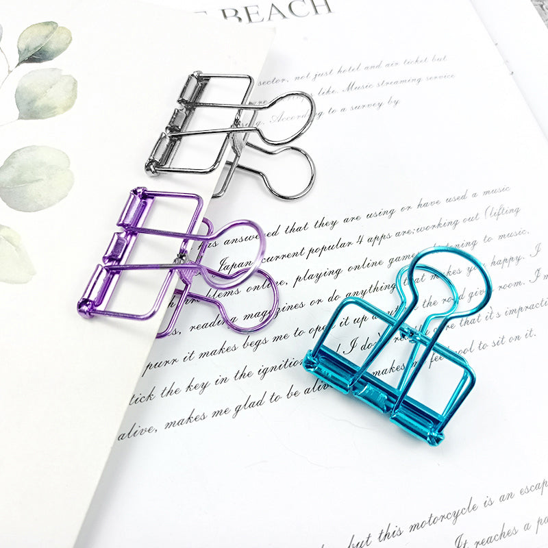 Hollow Swallowtail Metal Binder Clips Bookmark Style in 8 Colours