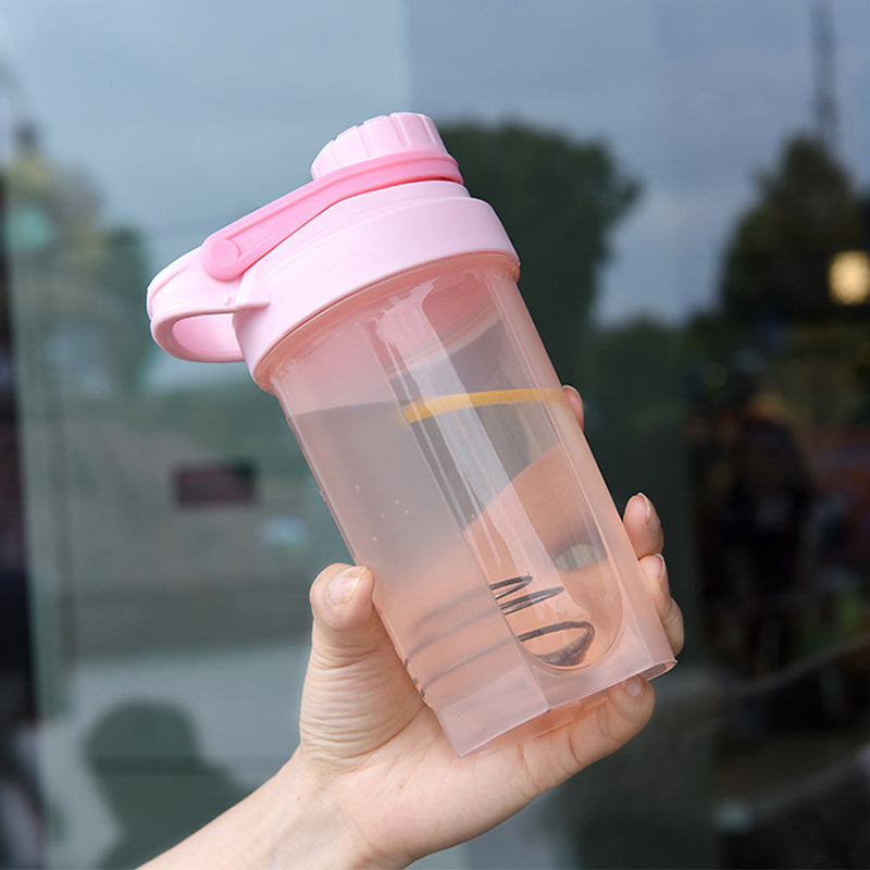 500ml Protein Shake Bottle with Mixing Ball Lid Seal Sports Water Bottle
