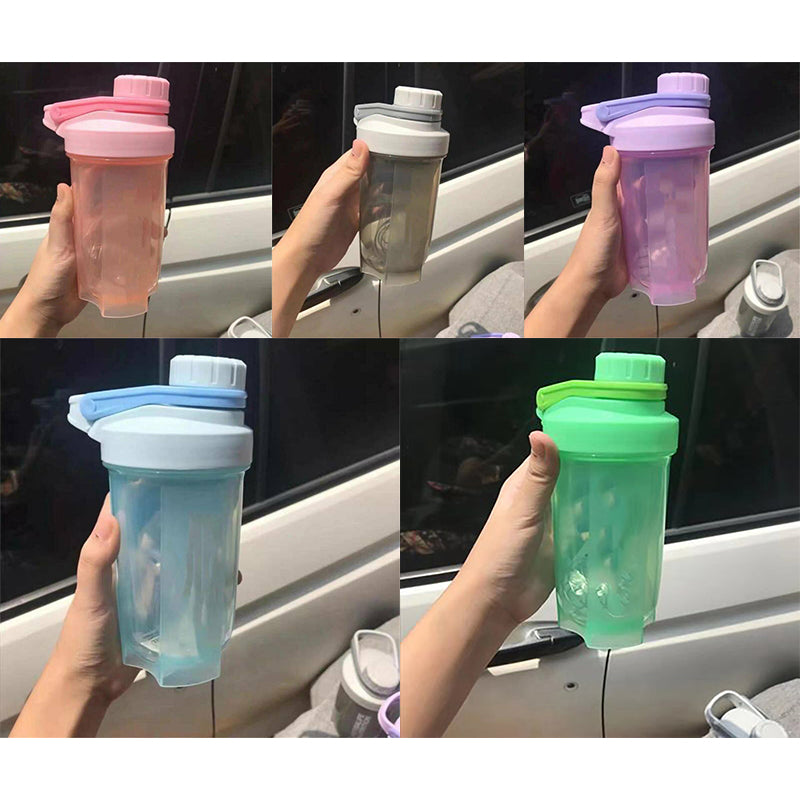 500ml Protein Shake Bottle with Mixing Ball Lid Seal Sports Water Bottle