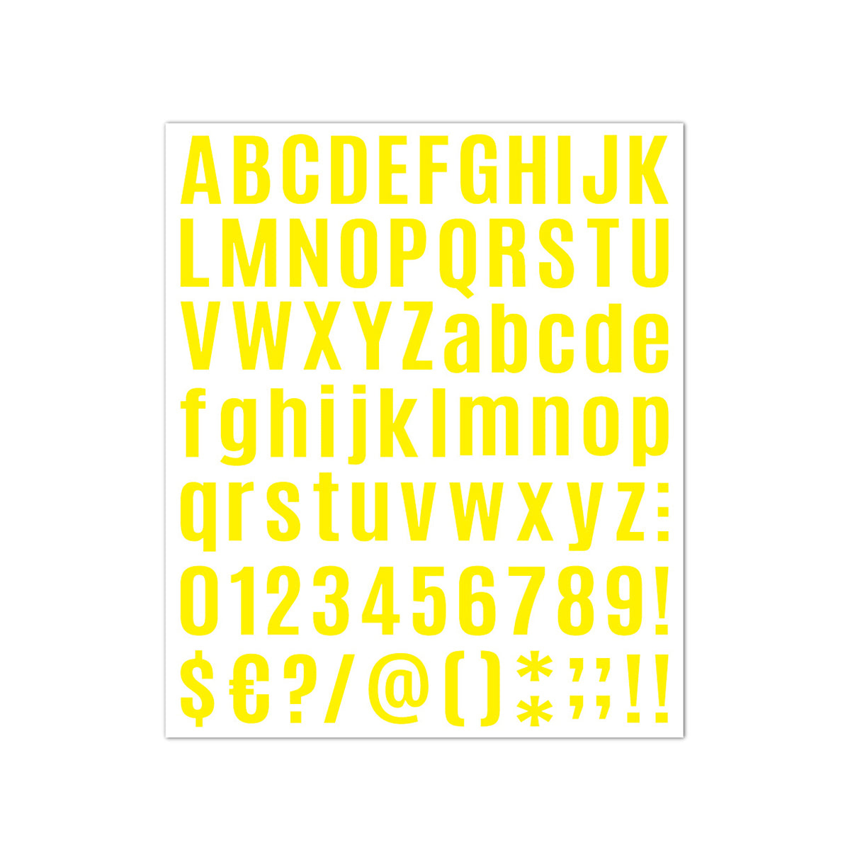 10 Sheets Alphanumeric Vinyl Stickers Colourful Water-Resistant