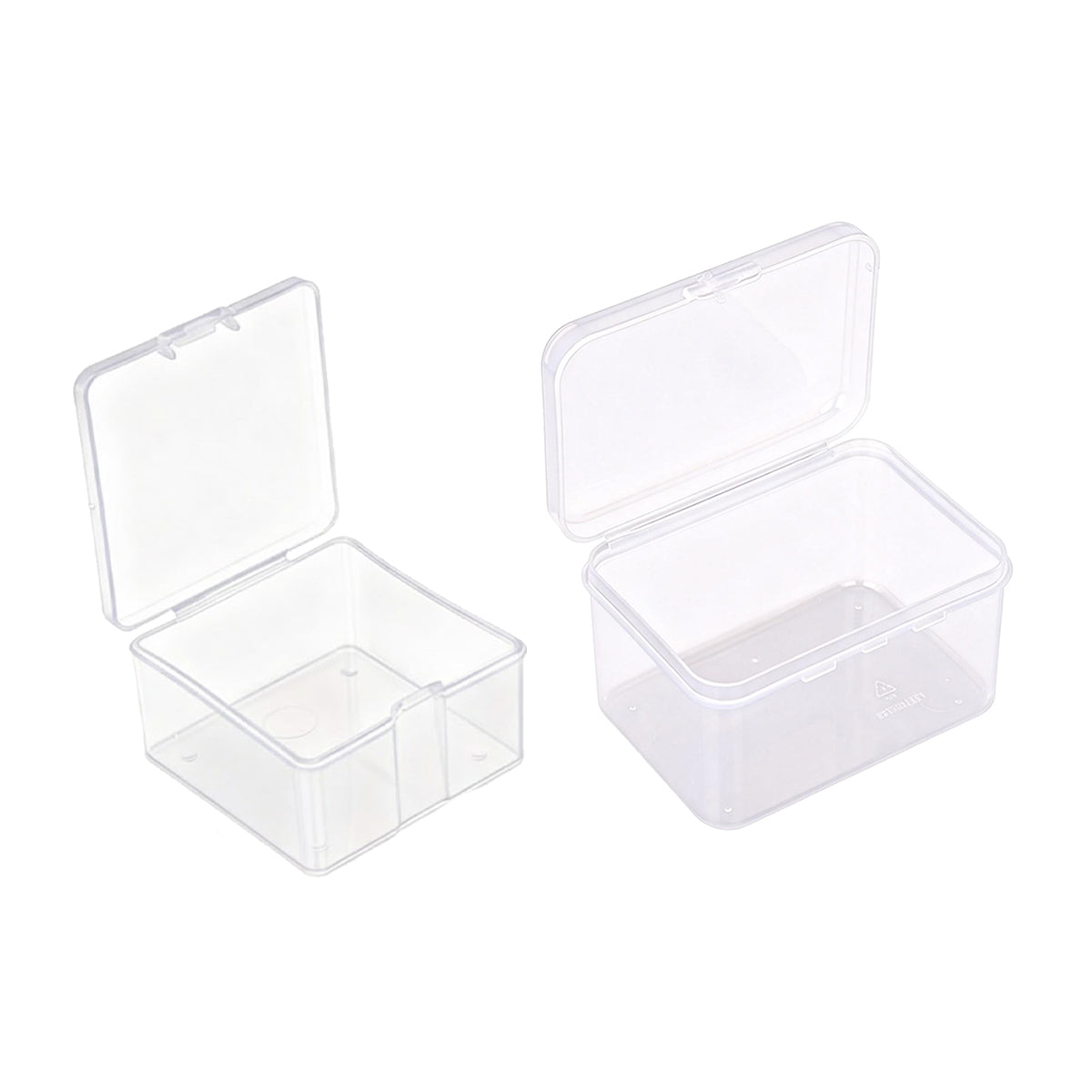 10pcs Mini Clear Plastic Boxes with Snap Lids