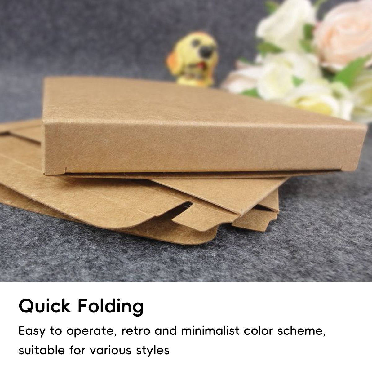 50pcs Brown Kraft Paper Shipping Boxes 2 Sizes