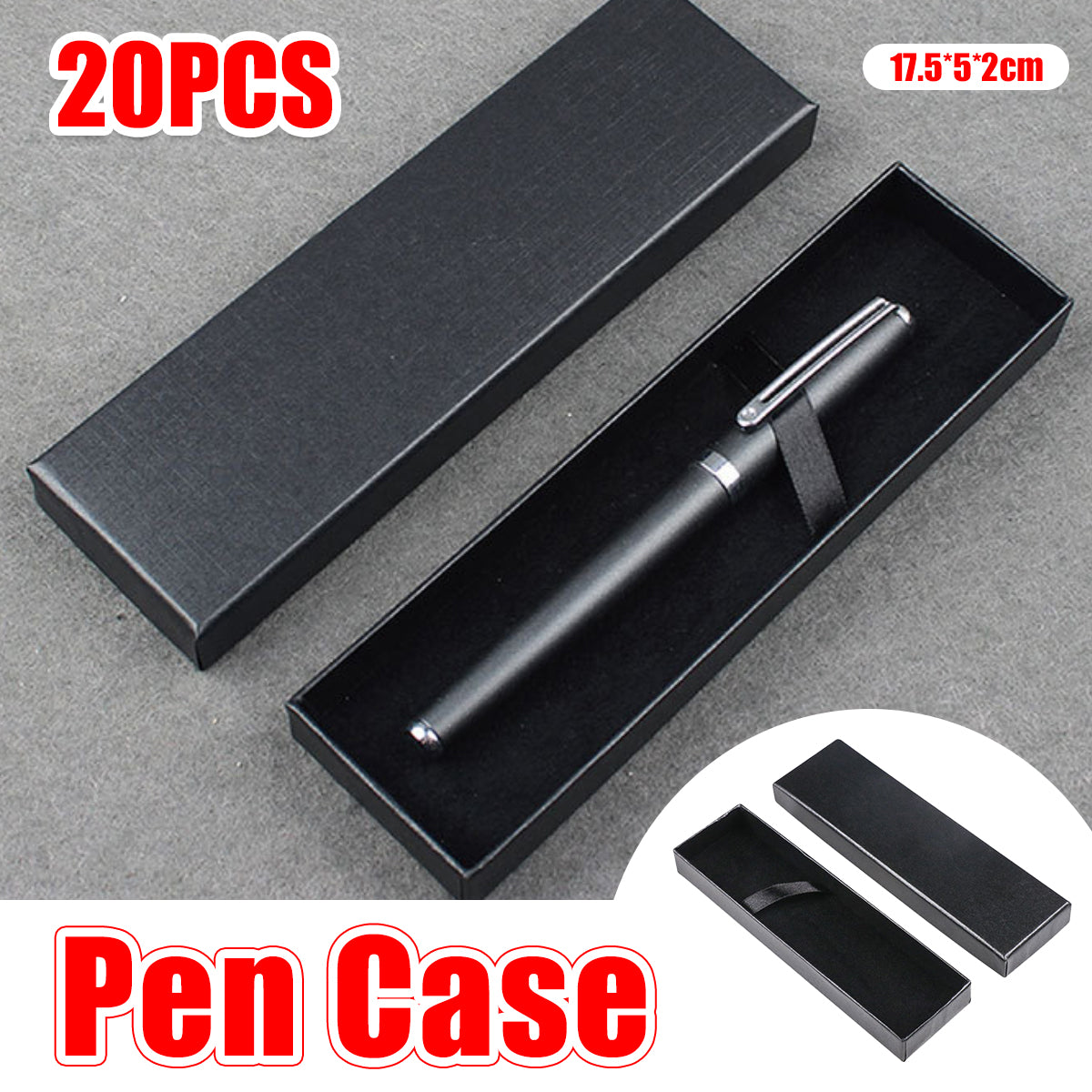 20pcs Clamshell Pen Cases with Velvet Lining